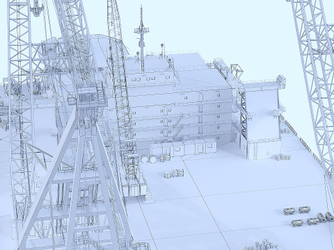 Floating oil production derrick Modelo 3D
