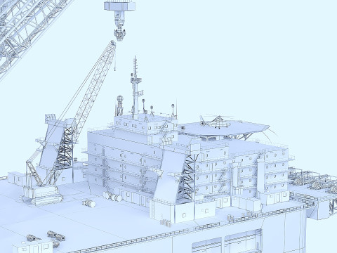 Floating oil production derrick Modelo 3D