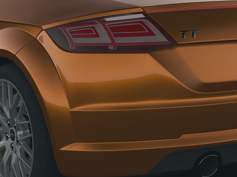 Sportscar Audi TT 2015 3D-Modell