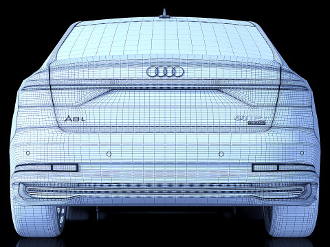 Sedan long Audi A8 2022 3D Model