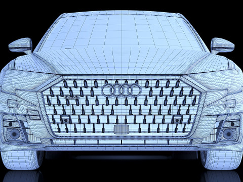 Sedan long Audi A8 2022 3D Model