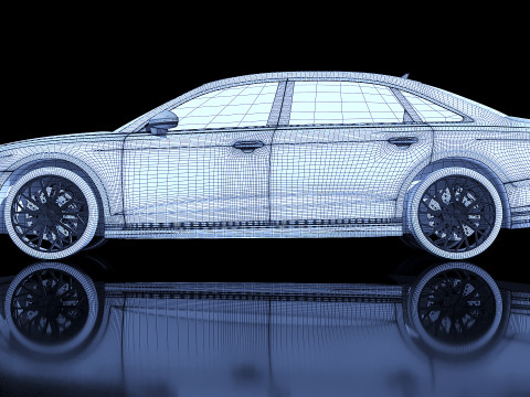 Sedan long Audi A8 2022 3D Model
