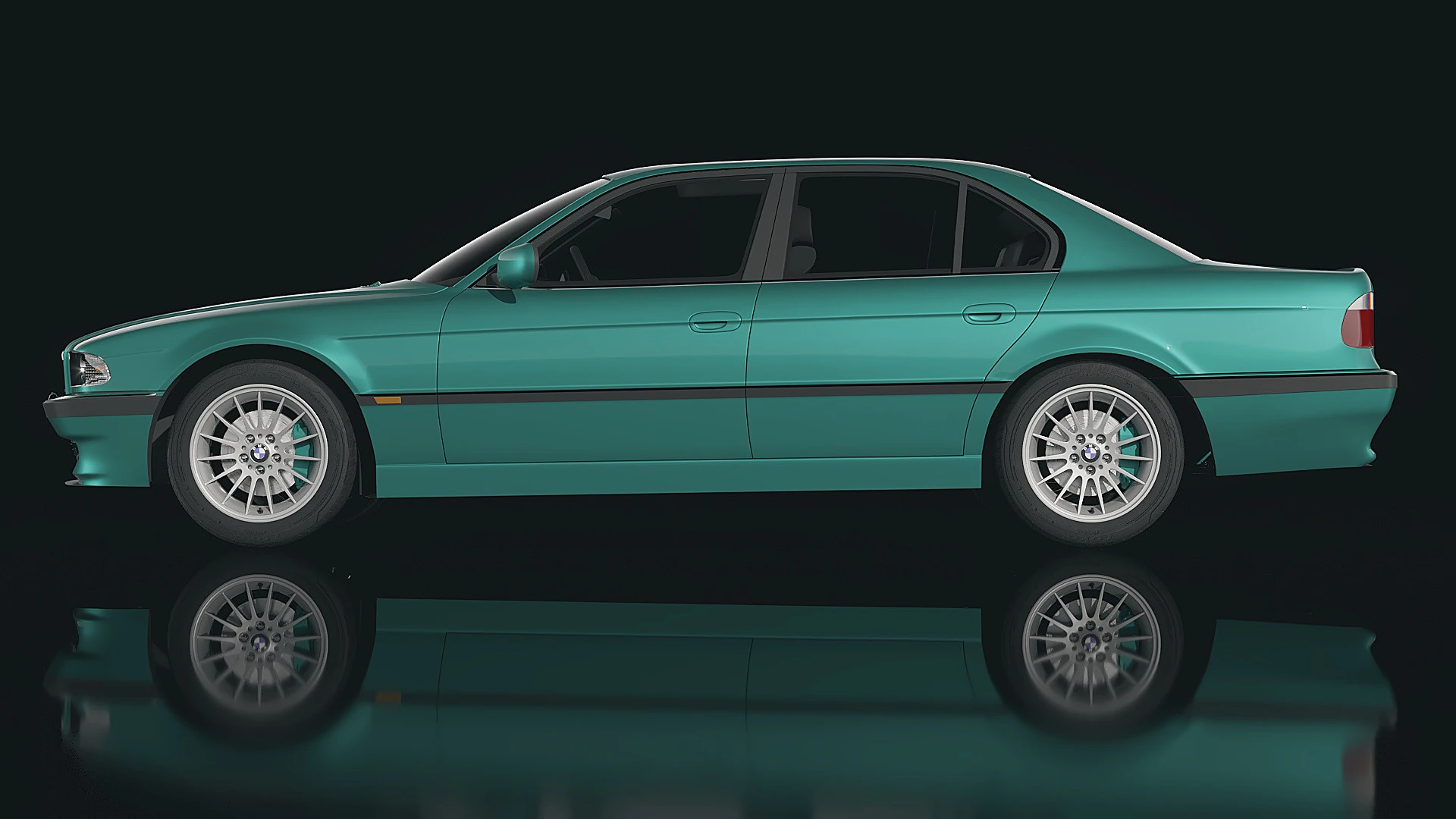Sedan 7 series 1998 3D Model .c4d .max .obj .3ds .fbx .stl .blend 