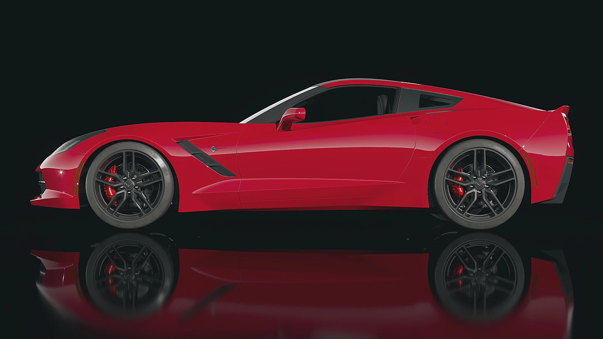 Chevrolet Corvette C7 3D Model .c4d .max .obj .3ds .fbx .stl .blend 