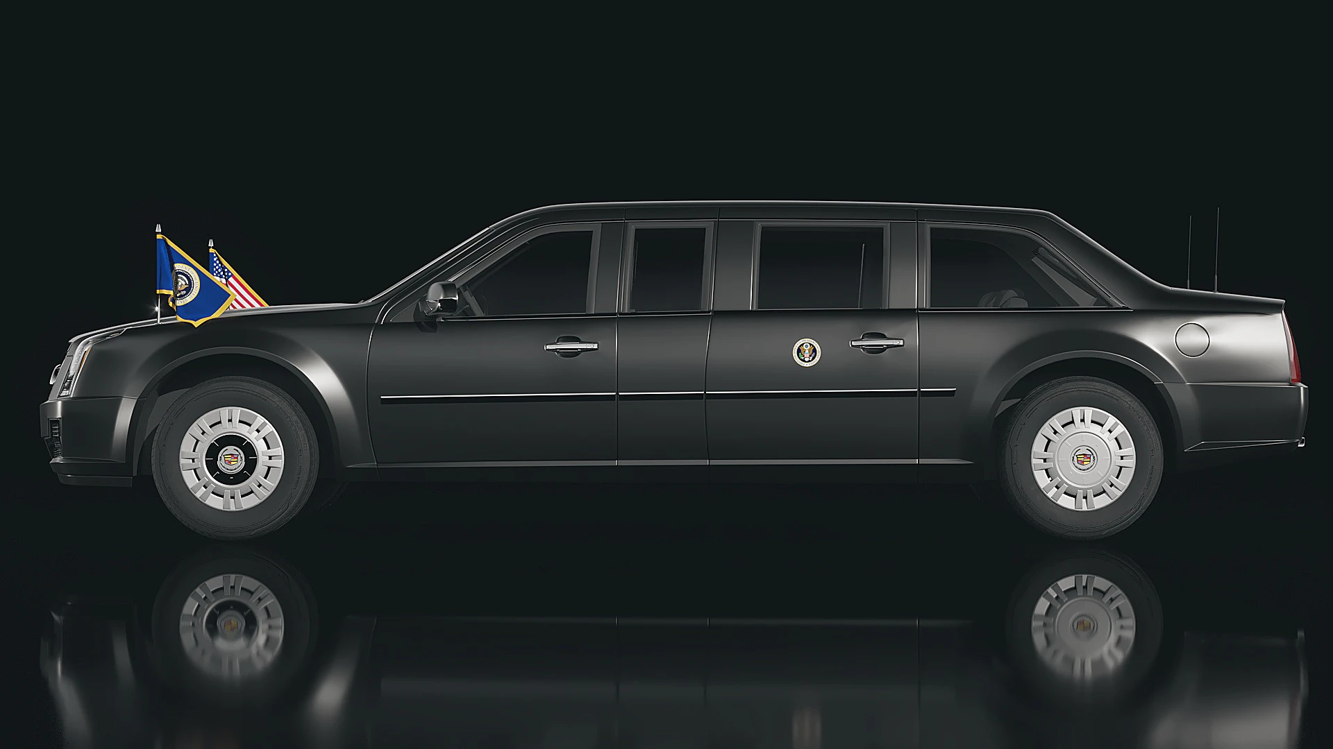 Mobil Negara Kepresidenan Hitam 2009 Model 3D .c4d .max .obj .3ds .fbx .stl .blend 