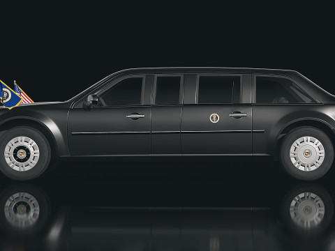 Presidential State Car Black 2009 3D 模型