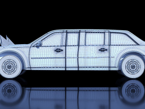 Presidential State Car Black 2009 3D 模型