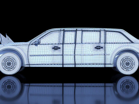 Mobil Negara Kepresidenan Hitam 2009 Model 3D