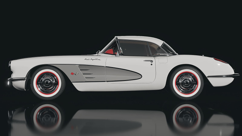 Vintage car Corvette 1960 Modelo 3D .c4d .max .obj .3ds .fbx .stl .blend