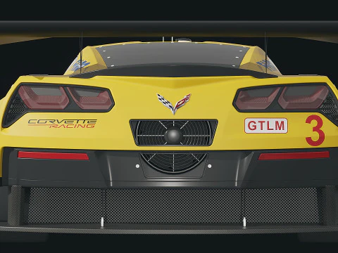 Sportscar Chevrolet Corvette C7R 2015 3D Model
