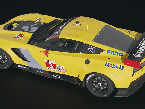 Sportscar Chevrolet Corvette C7R 2015 3D Model