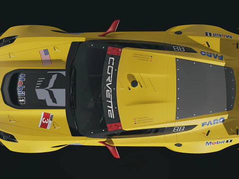Sportscar Chevrolet Corvette C7R 2015 3D Model