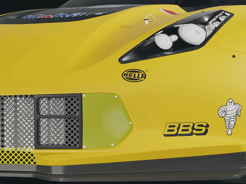 Sportscar Chevrolet Corvette C7R 2015 3D Model