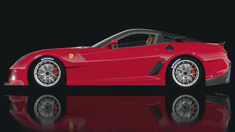 Ferrari 599 GTO 3D Model .c4d .max .obj .3ds .fbx .stl .blend
