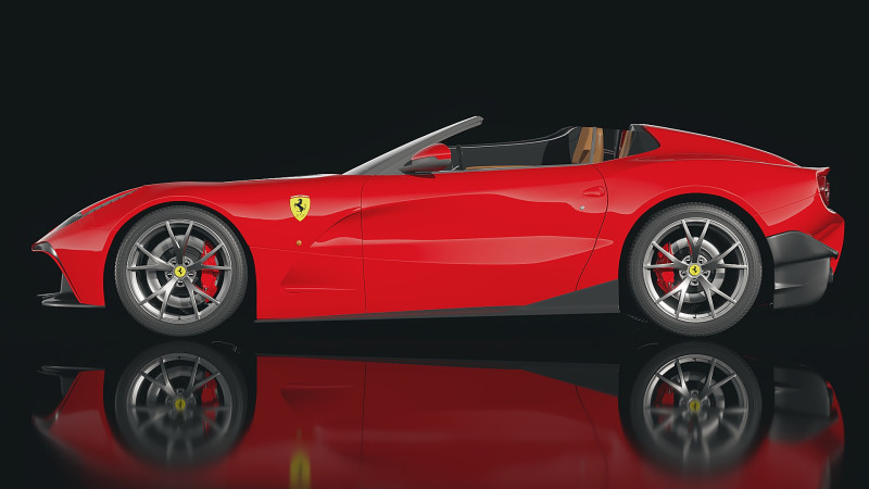 Ferrari F12 TRS Roadster 3D Model .c4d .max .obj .3ds .fbx .stl .blend
