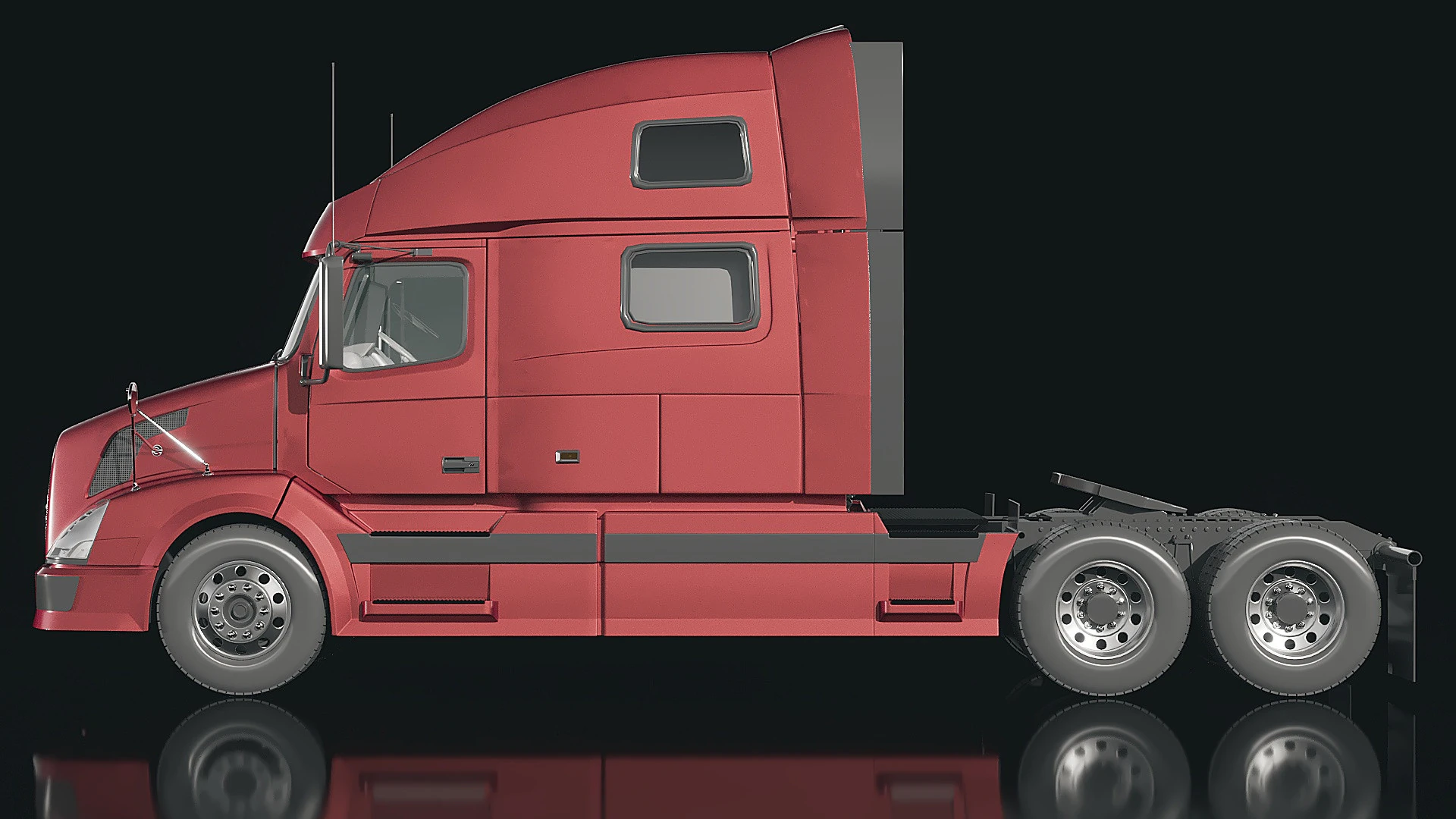 Volvo VNL Tractor Truck 2002 3D Model .c4d .max .obj .3ds .fbx .stl .blend 