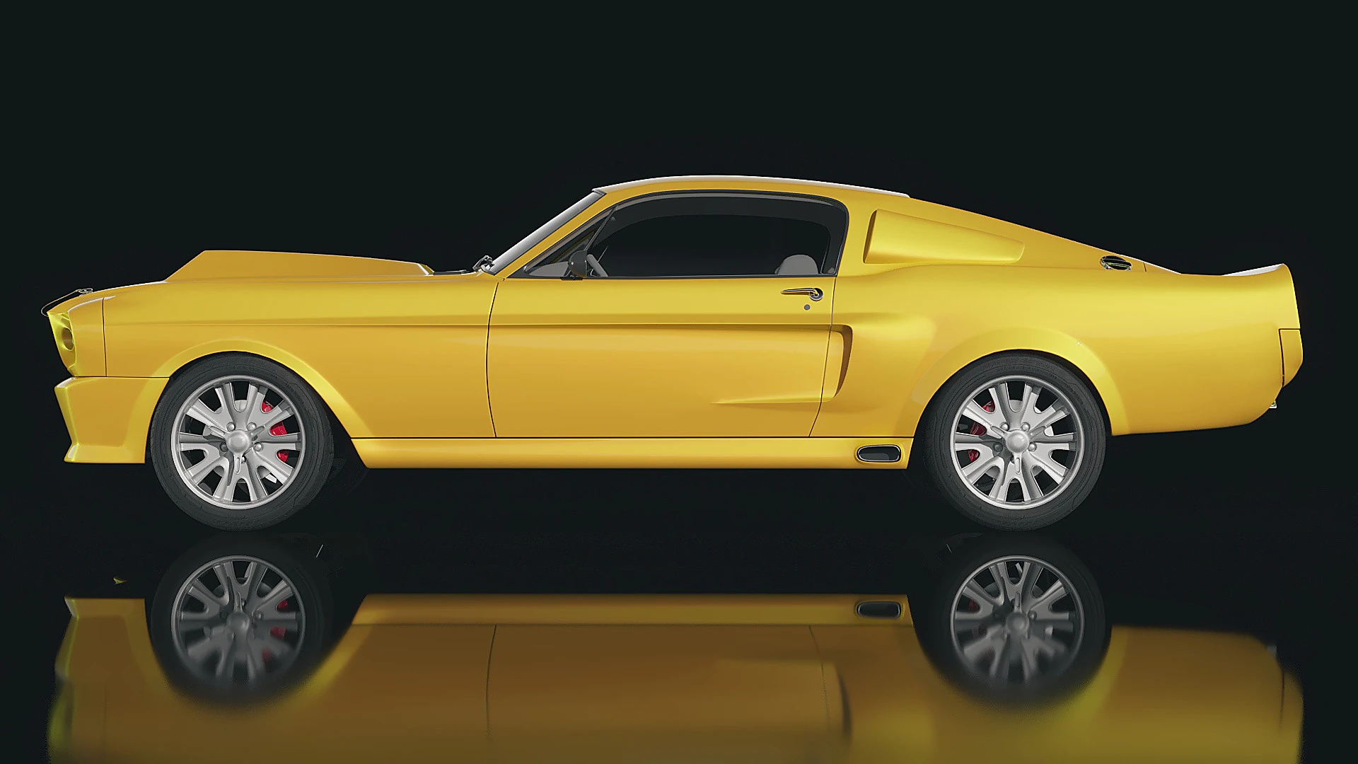 Muscle car Shelby GT500 Eleanor 1967 3D Model .c4d .max .obj .3ds .fbx .stl .blend 