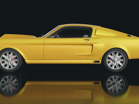 Muscle car Shelby GT500 Eleanor 1967 Modello 3D