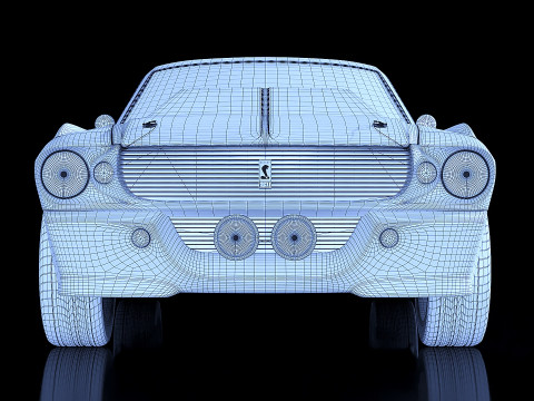 Muscle car Shelby GT500 Eleanor 1967 3D 模型
