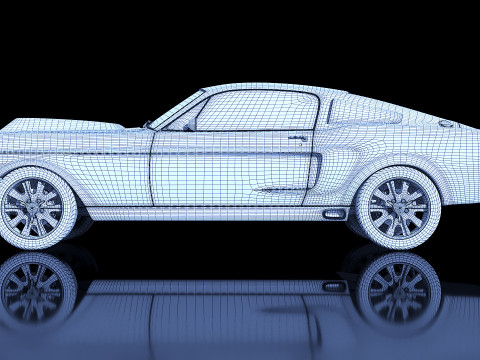 Muscle car Shelby GT500 Eleanor 1967 3D 模型