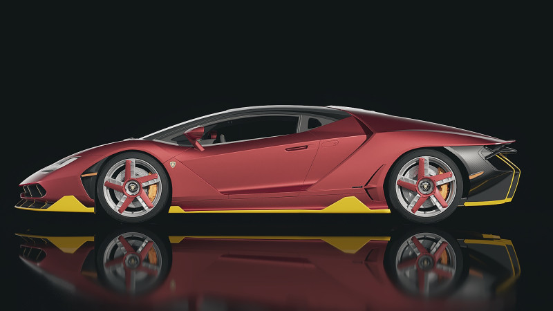 Sportscar Centenario LP 770-4 2017 3D Модель .c4d .max .obj .3ds .fbx .stl .blend