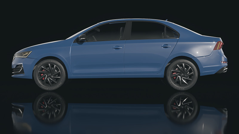 Skoda Rapid 2021 3D Model .c4d .max .obj .3ds .fbx .stl .blend