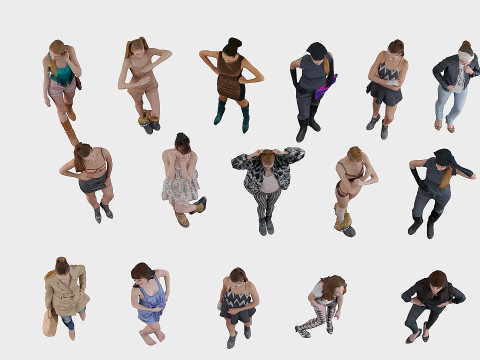 A compilation of young women 16 pieces 3D Model