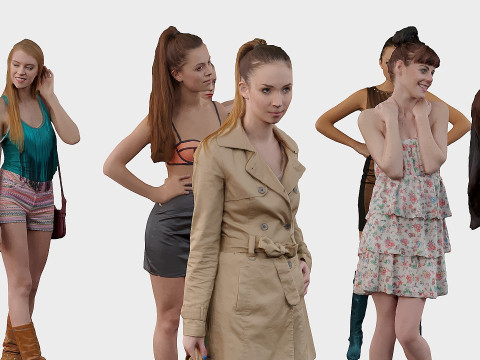 A compilation of young women 16 pieces 3D Model