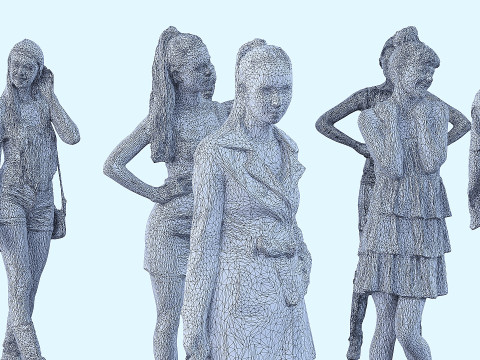 A compilation of young women 16 pieces 3D Model