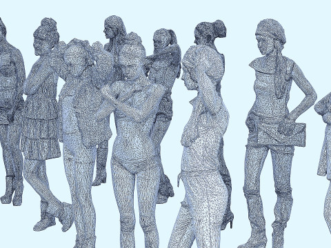 A compilation of young women 16 pieces 3D Model