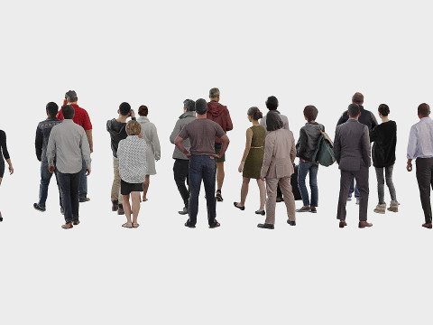 A collection of people in random poses x20 3D मॉडल