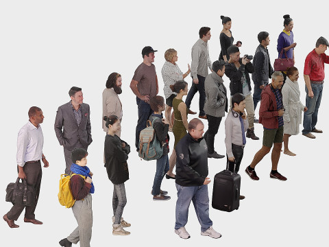 A collection of people in random poses x20 3D मॉडल
