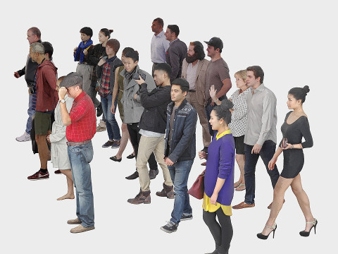 A collection of people in random poses x20 3D मॉडल