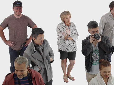 A collection of people in random poses x20 3D मॉडल