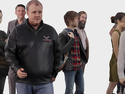A collection of people in random poses x20 3D मॉडल