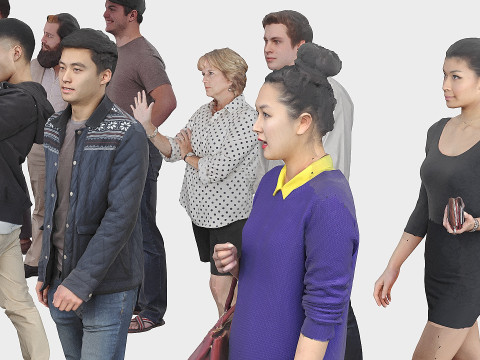 A collection of people in random poses x20 3D मॉडल