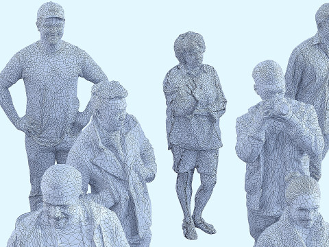 A collection of people in random poses x20 3D मॉडल