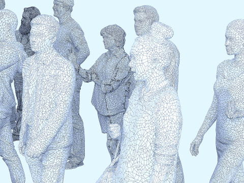 A collection of people in random poses x20 3D मॉडल