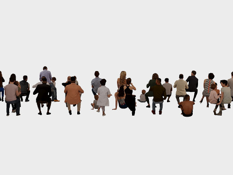 A collection of sitting people 5 3D Model