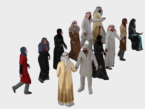 A collection of Arab people 12 3Dモデル