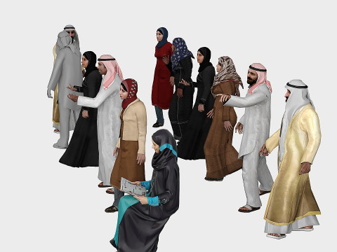 A collection of Arab people 12 3Dモデル