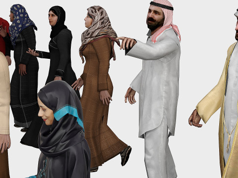 A collection of Arab people 12 3Dモデル