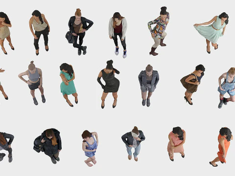 임의의 포즈를 취하는 여성들의 컬렉션 2 3D 모델