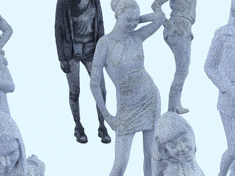 임의의 포즈를 취하는 여성들의 컬렉션 2 3D 모델