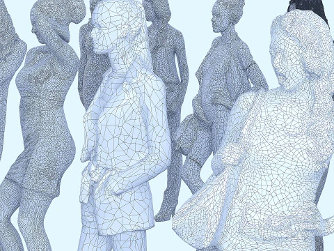 임의의 포즈를 취하는 여성들의 컬렉션 2 3D 모델