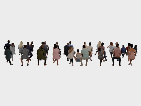 People in sitting poses 7 Modèle 3D
