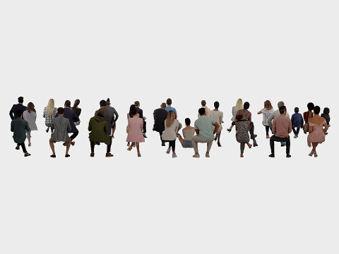 People in sitting poses 3D Model
