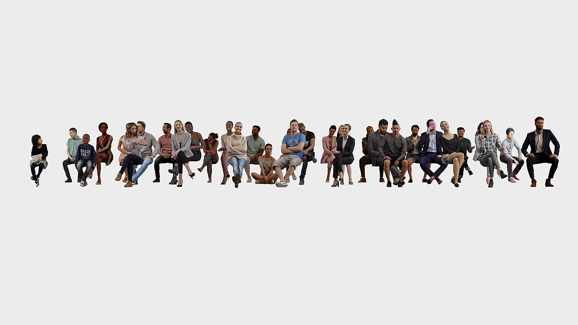 People in sitting poses 3D Model .c4d .max .obj .3ds .fbx .stl .blend 