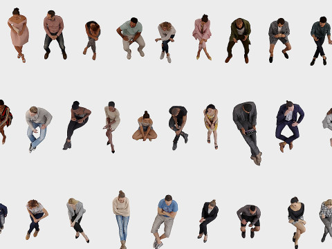 People in sitting poses 7 Modèle 3D