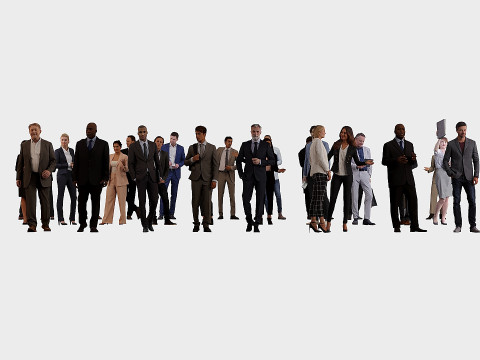 Office workers 30 3D Model